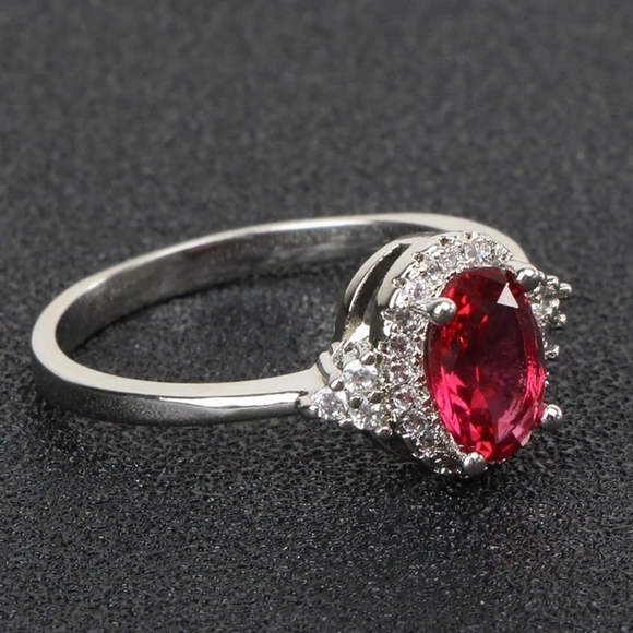 New Silver 925 women's ruby gemstone ring - Picture 5 of 5